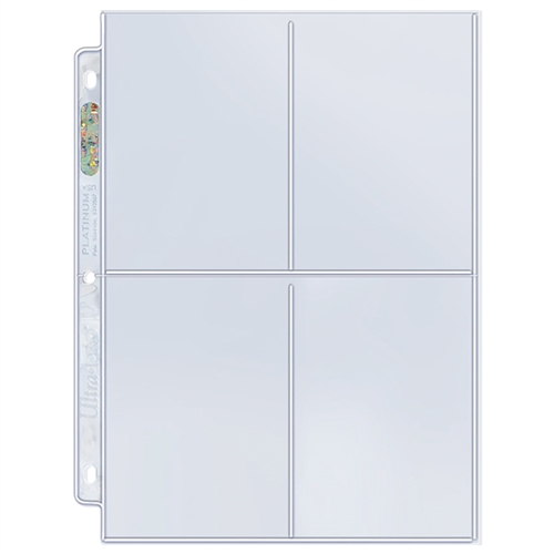 Toploader 4-Pocket Single Page (3 Hole) - Platinum Series - Ultra Pro - Plastiklommer